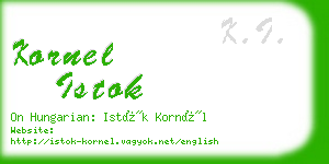 kornel istok business card